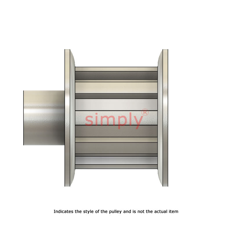 Aluminium Centre Drilled T5 Timing Pulley with Flanges 5mm Pitch 10 Tooth for 10mm Wide Belts
