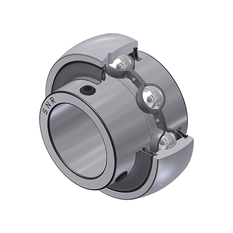 SNR UC205-14G2L4 Imperial Full Width Spherical Outer Bearing Insert 7/8 inch Bore 52mm Outside Diameter with Grub Screws and Multi Lip Seals - Allow 2-3 Days
