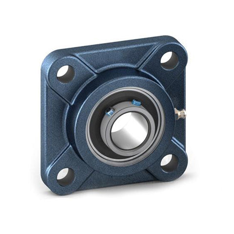 Challenge / FK UCF202 Metric Cast Iron Four Bolt Square Flange Housing with 15mm Bore Insert and Triple Lip Seal Ideal for Agricultural and Outdoor Use