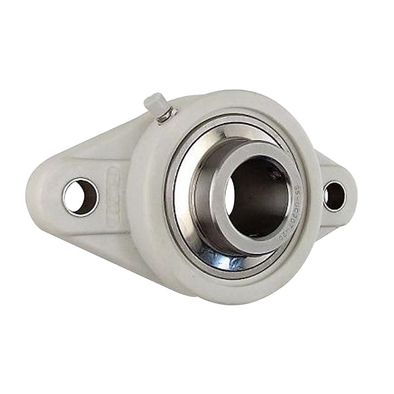 SSUCFL202 Metric Two Bolt Oval Stainless Steel Flange Housing with 15mm Bore Stainless Insert