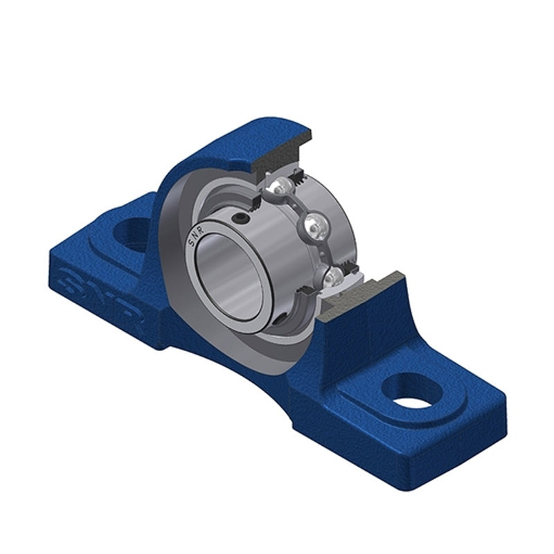 SNR UCP206NL3 Metric Cast Iron Two Bolt Pillow / Plummer Block Housing 30mm Bore Insert with Triple Lip Seal - Allow 2-3 Days