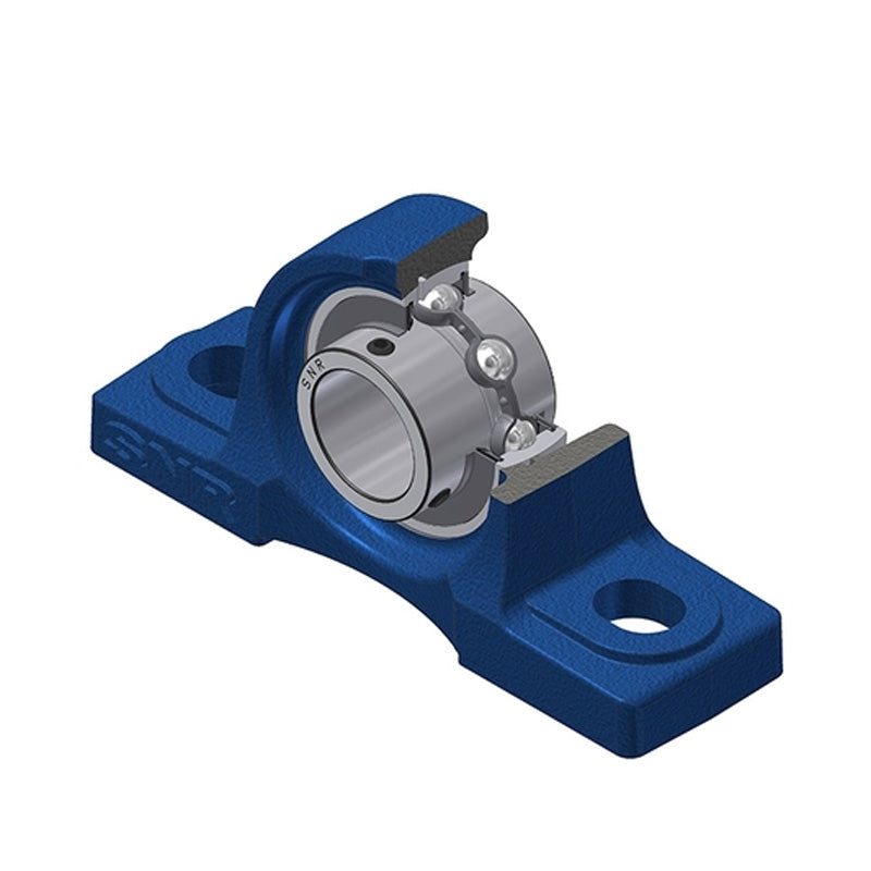 SNR UCPG202N Metric Cast Iron Two Bolt Pillow / Plummer Block Housing with 15mm Bore Insert - Allow 2-3 Days