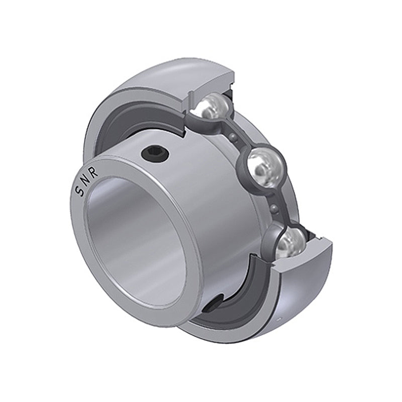 SNR US203G2 Metric Flatback Spherical Outer Bearing Insert 17mm Bore 40mm Outside Diameter with Grub Screws - Allow 2-3 Days