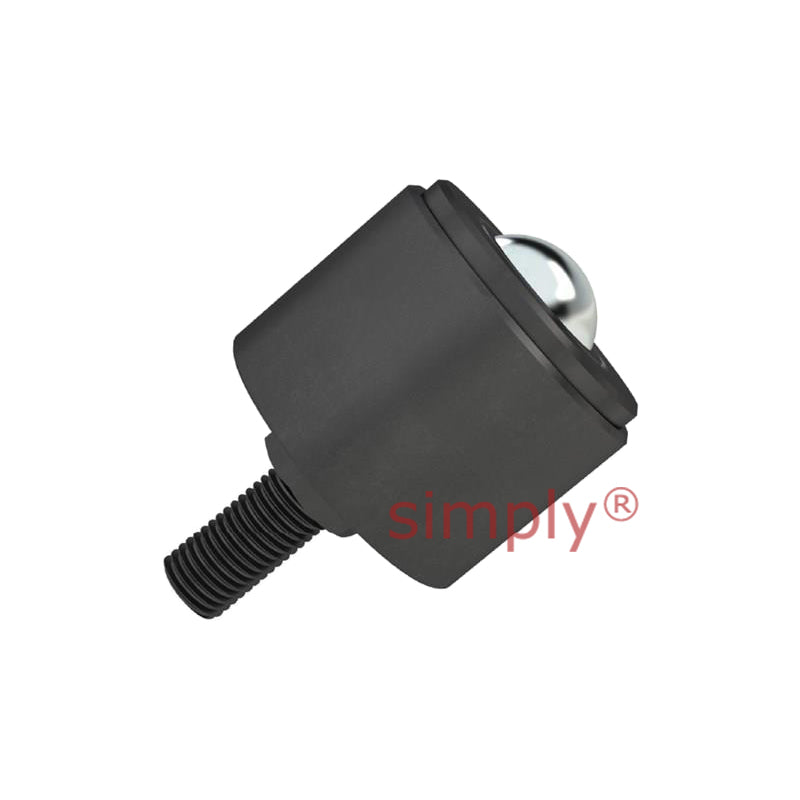 High Capacity Hex Threaded Ball Transfer Unit with 50.8mm Stainless Steel Ball 1 UNF Thread - Load Capacity 1400kg - Allow 2-3 Days