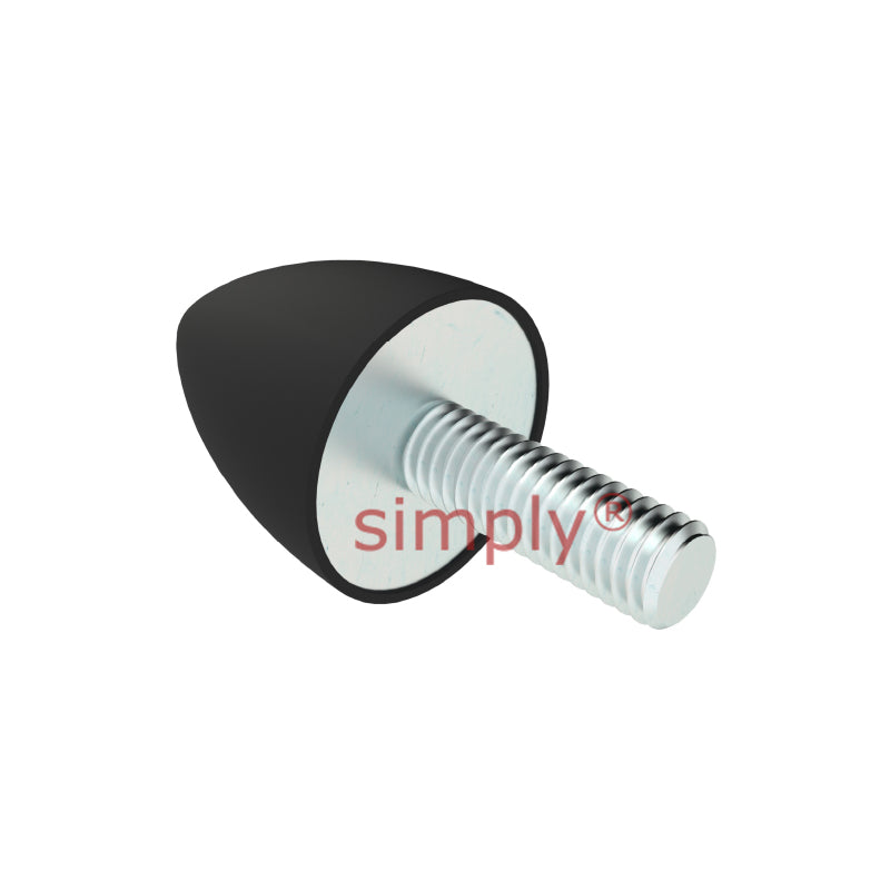 High-Performance Male Rubber Cone Bump Stop 50x50mm M10 Thread