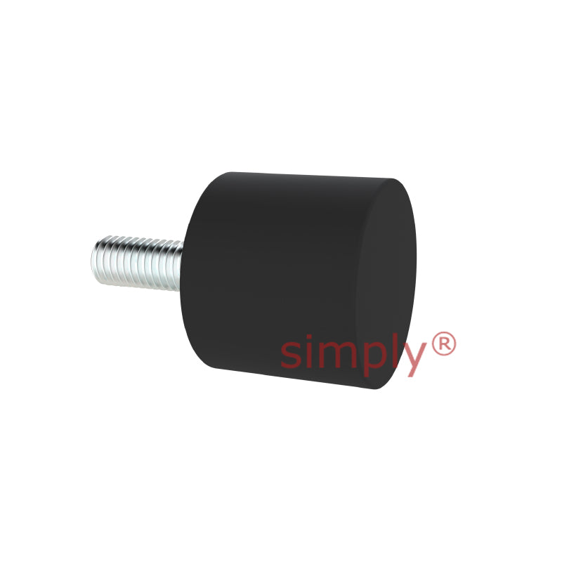 High-Performance Male Rubber Cylindrical Bump Stop 20x10mm M6 Thread